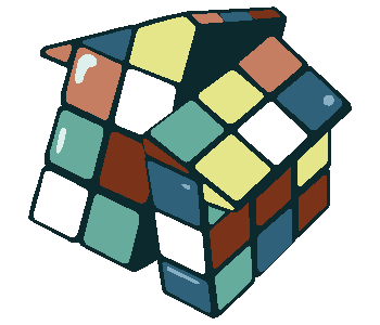 Rubix Cube shaped as a house